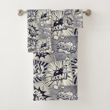 Comic Book Speech Bubble Towel Set