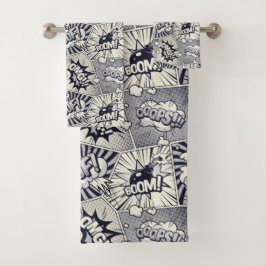 Comic Book Speech Bubble Towel Set Bad Handdoek