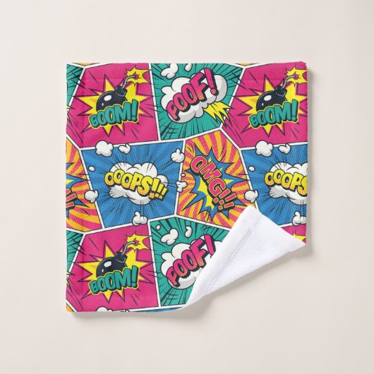Comic Book Speech Bubble Towel Set Bad Handdoek (Wasdoekje)