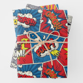 Comic Book Speech Bubble Wrapping Paper Set (In situ)