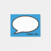 Comic Book Spraakballon Blauw Dank Je Post-it® Notes (Voorkant)
