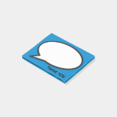 Comic Book Spraakballon Blauw Dank Je Post-it® Notes (Schuin)