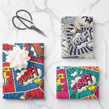 Comic Book Spreekwolk Inpakpapier Set