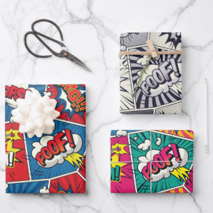 Comic Book Spreekwolk Inpakpapier Set Vel