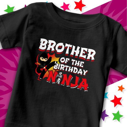 Comic Book Stijl Feest Broer Van Verjaardag Ninja