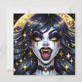 Comic Book Stijl Vampier Halloween Feest  (Achterkant)