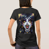 Comic Book Stijl Vampier Halloween Feest T-shirt (Achterkant)