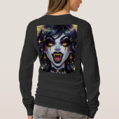 Comic Book Stijl Vampier Halloween Feest T-shirt (Achterkant)