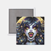 Comic Book Stijl Vampier Halloweenfeest  Magneet (Voorkant / Achterkant)