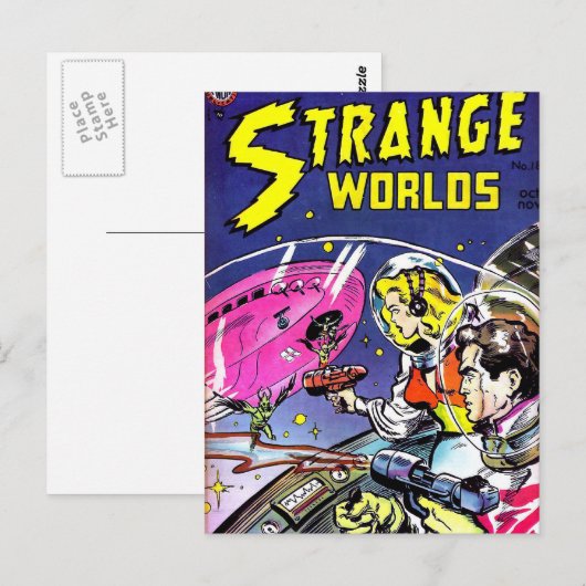Comic Book Strange Worlds Briefkaart (Voorkant / Achterkant)