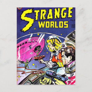 Comic Book Strange Worlds Briefkaart
