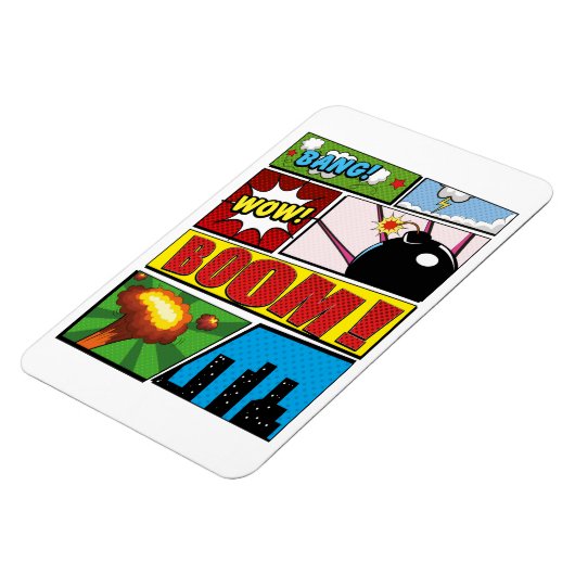 Comic Book stripboek lettertypen! Magneet (Linkerzijde)