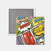 Comic Book stripboek lettertypen! Magneet (Voorkant / Achterkant)