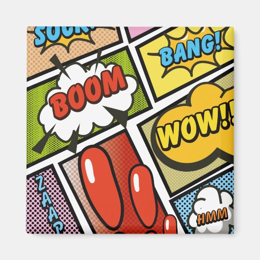 Comic Book stripboek lettertypen! Magneet (Voorkant)