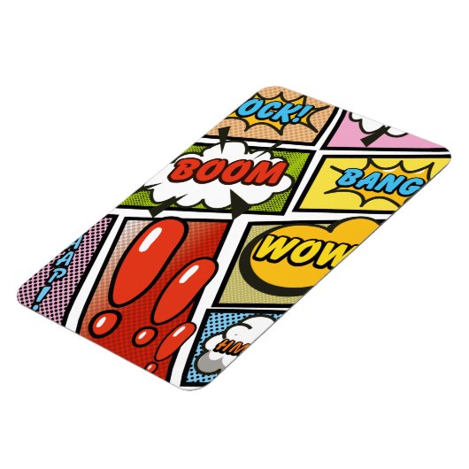 Comic Book stripboek lettertypen! Magneet (Linkerzijde)