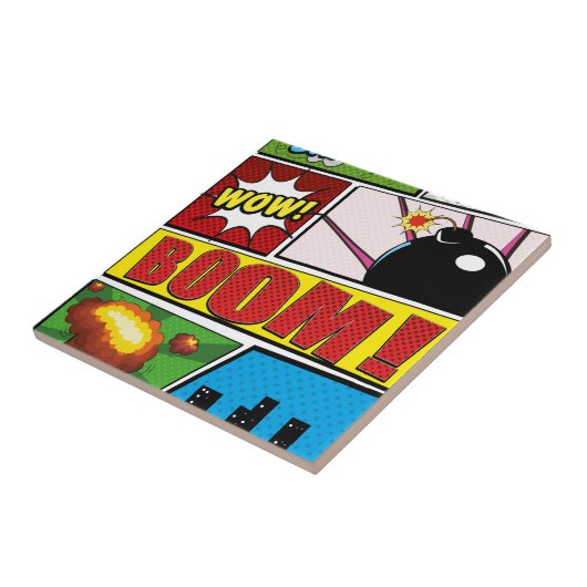 Comic Book stripboek lettertypen! Tegeltje (Zijkant)