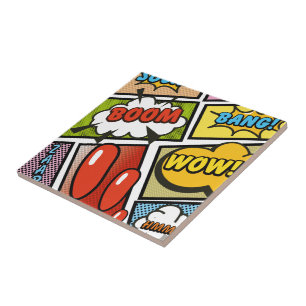 Comic Book stripboek lettertypen! Tegeltje