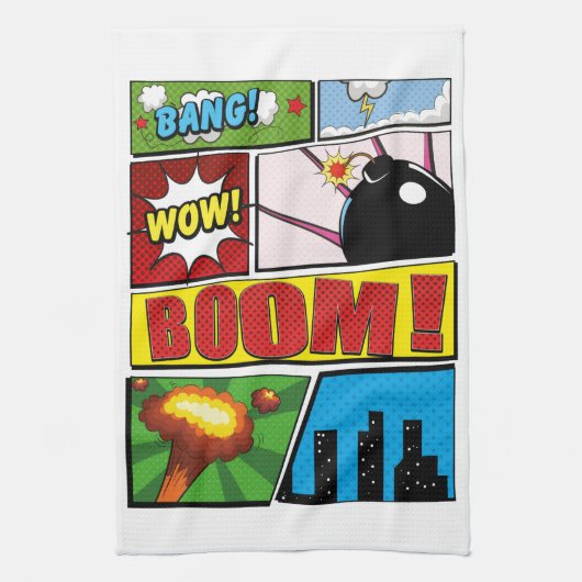 Comic Book stripboek lettertypen! Theedoek (Verticaal)
