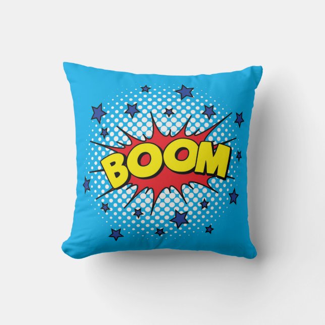 Comic Book Style Colorful BOOM Kussen (Voorkant)