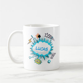Comic Book Style Colorful Custom Name Coffee Mok