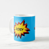 Comic Book Style Colorful Custom Name Koffiemok (Voorkant links)