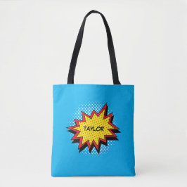 Comic Book Style Colorful Name Red Tote Bag