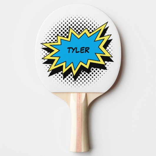 Comic Book Style Colorful Name White Tafeltennisbatje (Voorkant)