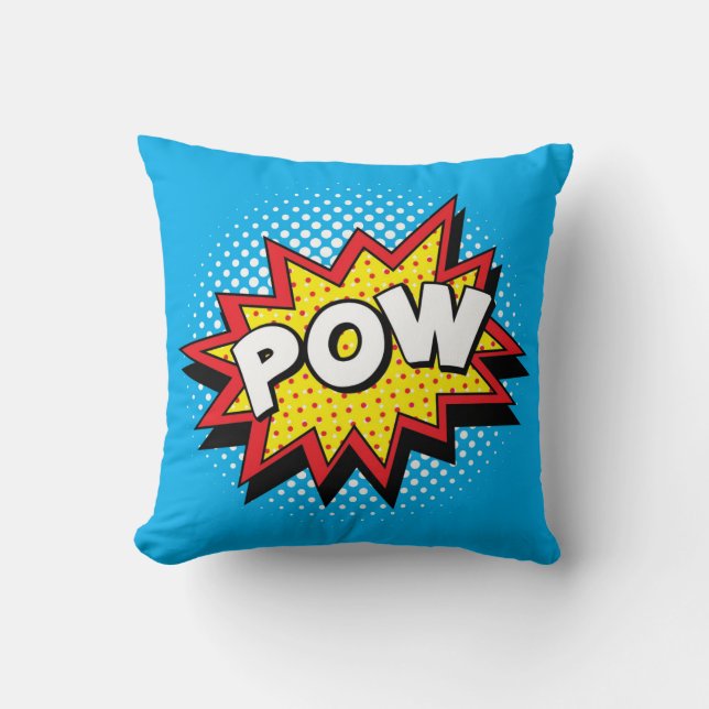 Comic Book Style Colorful POW Kussen (Voorkant)