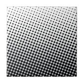 Comic Book Style Dot Pattern Black and White Tegeltje (Voorkant)