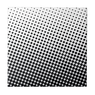 Comic Book Style Dot Pattern Black and White Tegeltje