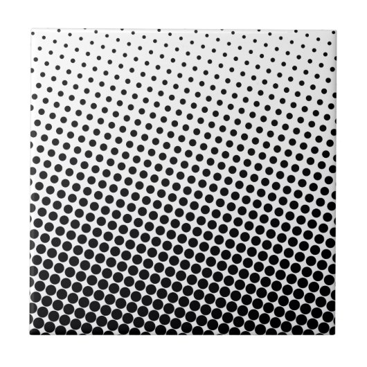Comic Book Style Dot Pattern Black and White Tegeltje (Voorkant)