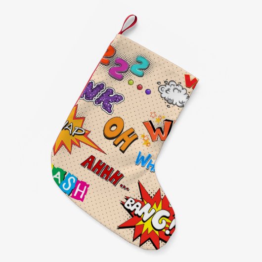 Comic Book Style Expressie Kleine Kerstsok (Voorkant (Hangend))