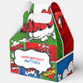 Comic Book Style Kids Verjaardagsfeest Bedankdoosjes