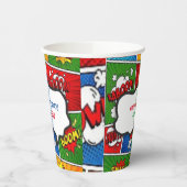 Comic Book Style Kids Verjaardagsfeest Papieren Bekers (Links)