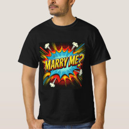 Comic Book Style Marry Me Mannen Tshirt