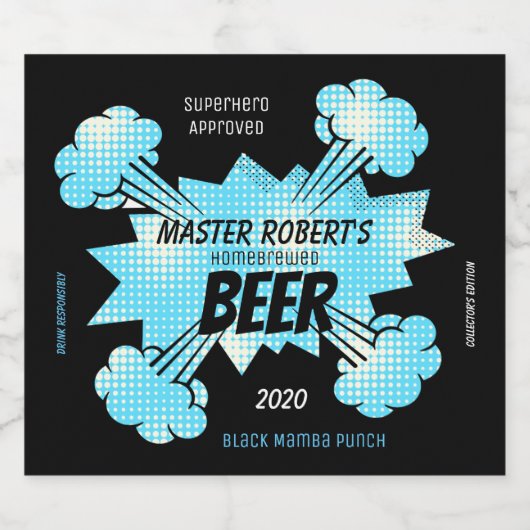 Comic Book Style op maat Bier Etiket (Enkel label)