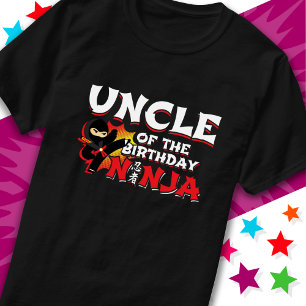 Comic Book Style Party Oom van de Verjaardag Ninja T-shirt