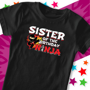 Comic Book Style Party Zuster van Verjaardag Ninja T-shirt
