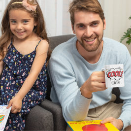 Comic Book Style Pattern Cool Dad White Koffiemok