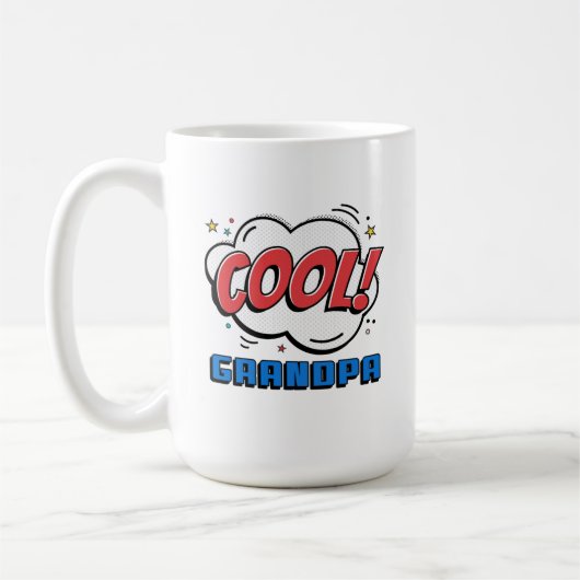 Comic Book Style Pattern Cool Grandpa White Koffiemok (Links)