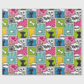 Comic Book Style Pet Patroon Cadeaupapier (Vlak)