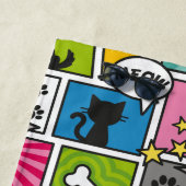 Comic Book Style Pet Patroon Strandlaken (In situ)