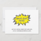 Comic Book Style Save the Date (Achterkant)