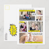 Comic Book Style Save the Date Aankondigingskaart (Voorkant / Achterkant)