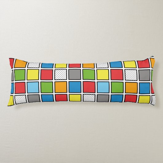 Comic Book Style Squares Body Pillow Lichaamskussen (Voorkant)