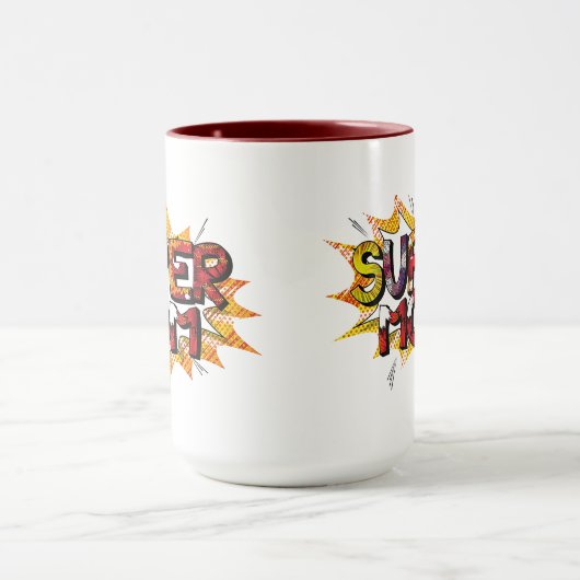 Comic Book Style Super Mom2 Mok (Midden)