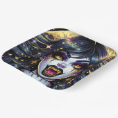 Comic Book Style Vampire Halloween Party Papieren Bordje (Gebogen)