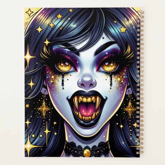 Comic Book Style Vampire Halloween Party Planner (Achterkant)