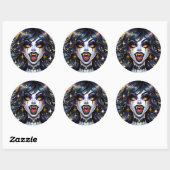 Comic Book Style Vampire Halloween Party Ronde Sticker (Vel)