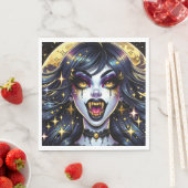 Comic Book Style Vampire Halloween Party Servet (Insitu)
